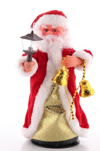 Танцующий Дед Мороз с фонариком и колокольчиками