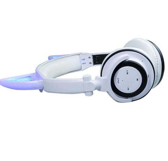 Фото 2 Светящиеся Bluetooth наушники с кошачьими ушками в японском стиле UFT BL107 White