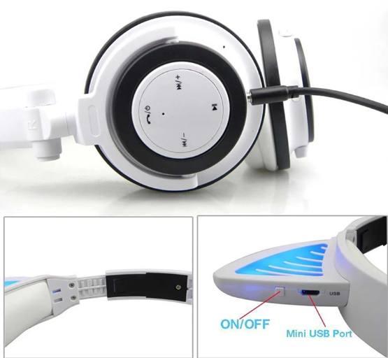 Светящиеся Bluetooth наушники с кошачьими ушками в японском стиле UFT BL107 White