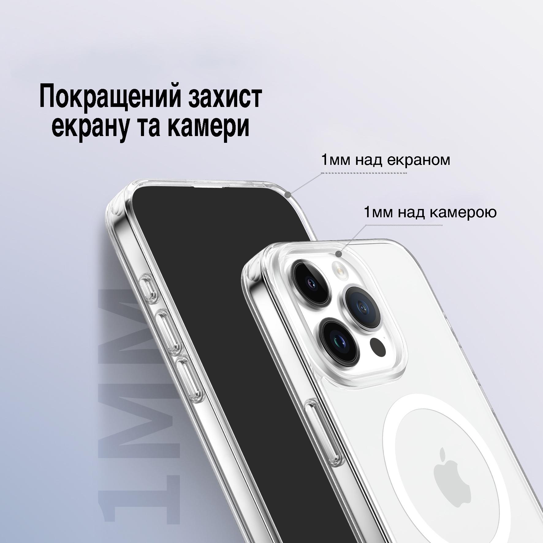 Двойной чехол для iPhone 15 Plus с магнитом MagSafe VOKAMO Прозрачный