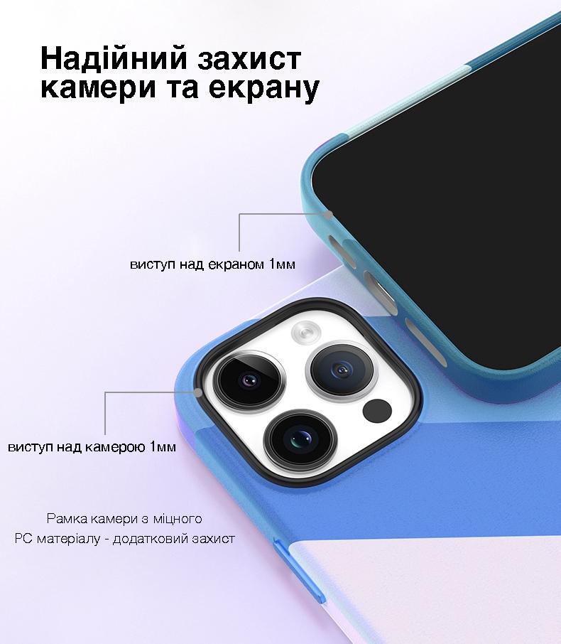 Фото 1 Цветной чехол для iPhone 15 Pro Max с магнитом MagSafe VOKAMO Blue