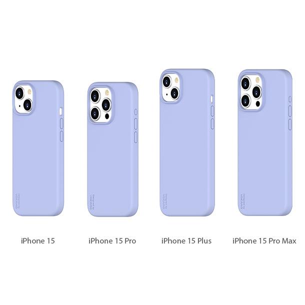 Фото 4 Жидкий силиконовый чехол для iPhone 15 Pro с магнитом MagSafe VOKAMO Purple