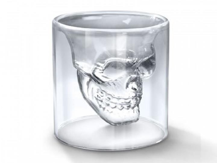 Фото 2 Стакан для виски на подарок череп UFT skull glass 50 мл с двойными стенками