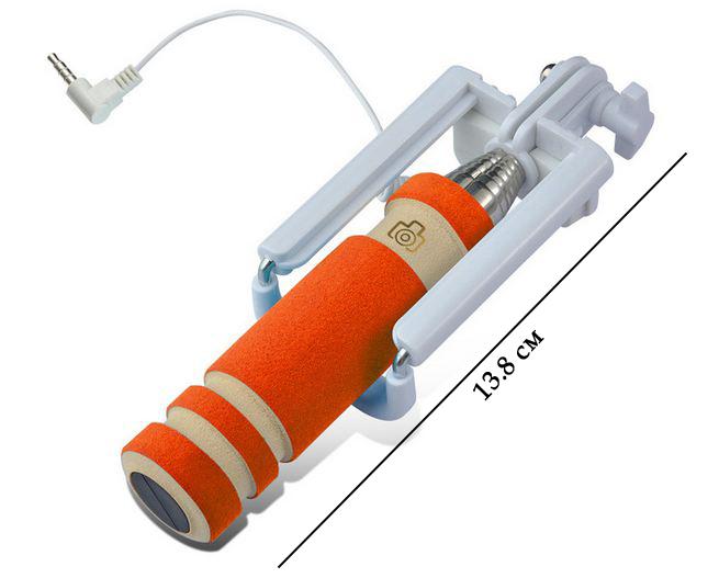 Фото 1 Монопод для селфи со шнуром 3.5 mini-jack CG SS8 Orange