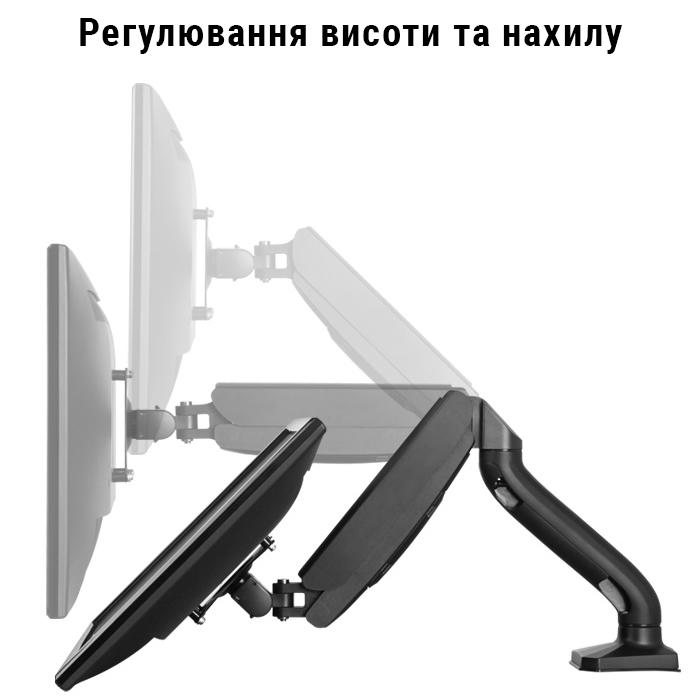 Настольное крепление для монитора с USB хабом UFT MM2 2-5 кг VESA 75x75 мм 100x100 мм