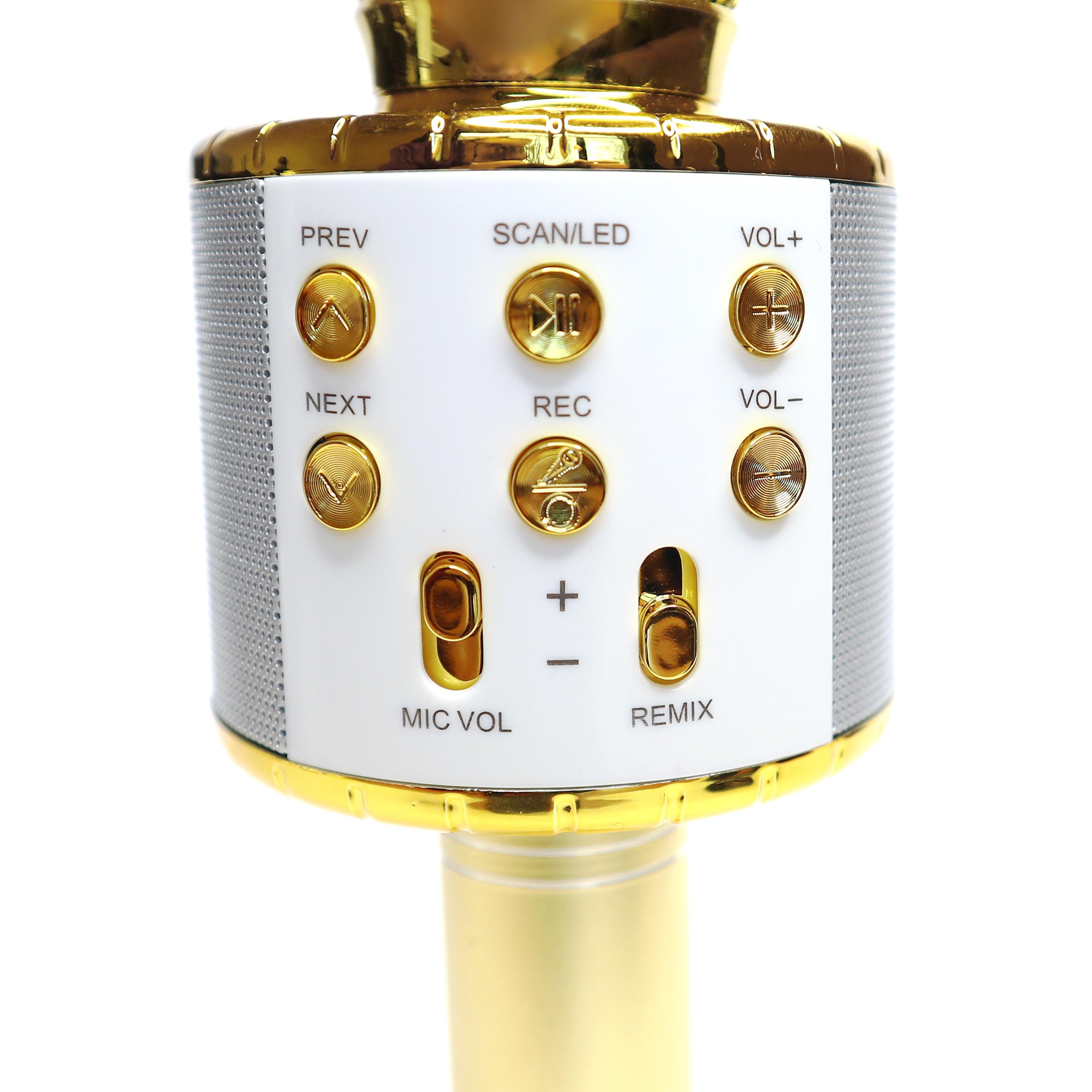 Фото 2 Bluetooth микрофон для караоке с подсветкой CG MUSIC STAR MK2L Gold