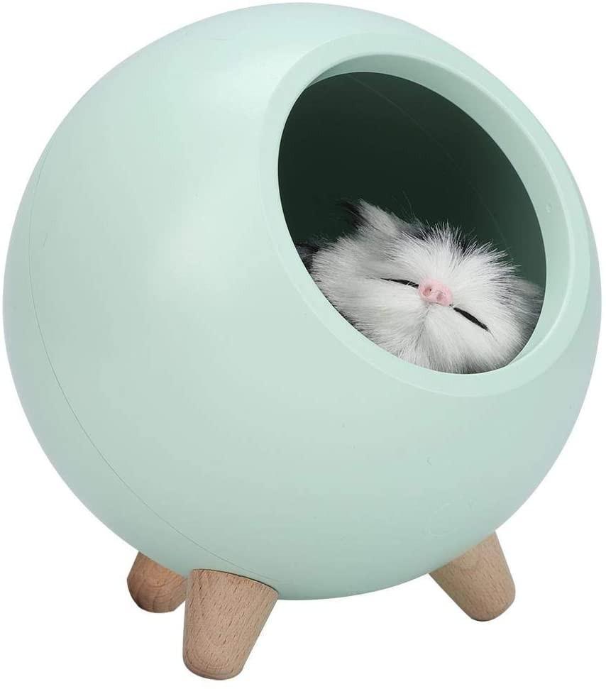 Ночник Спящий кот в домике UFT SCH01 Green с сенсорной кнопкой