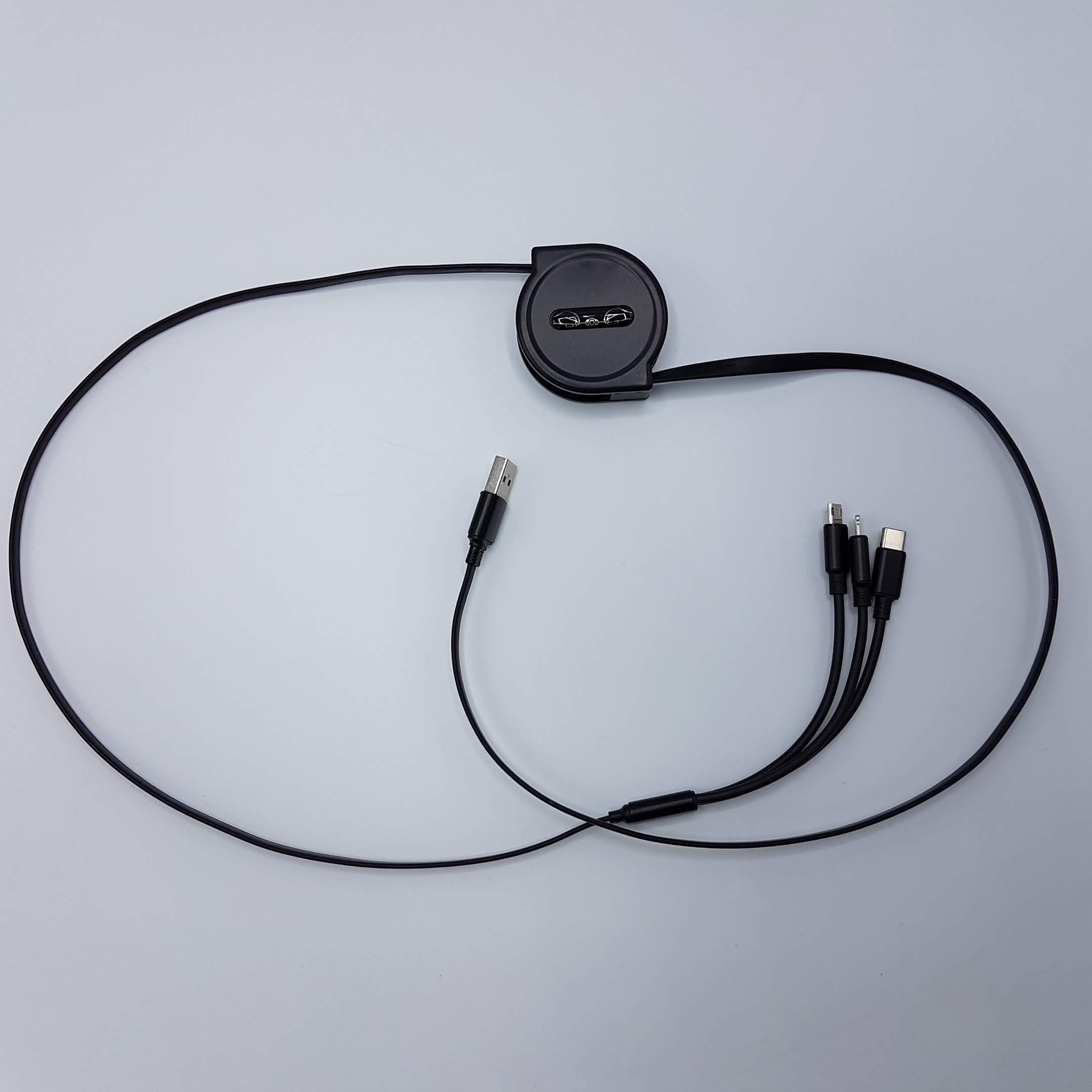 Фото 4 Телескопический USB кабель 3 в 1 Lightning + Micro USB + Type-C 1,2м CG SC1
