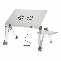 Столик для ноутбука CG T6 Silver с активным охлаждением и подставкой для мышки 