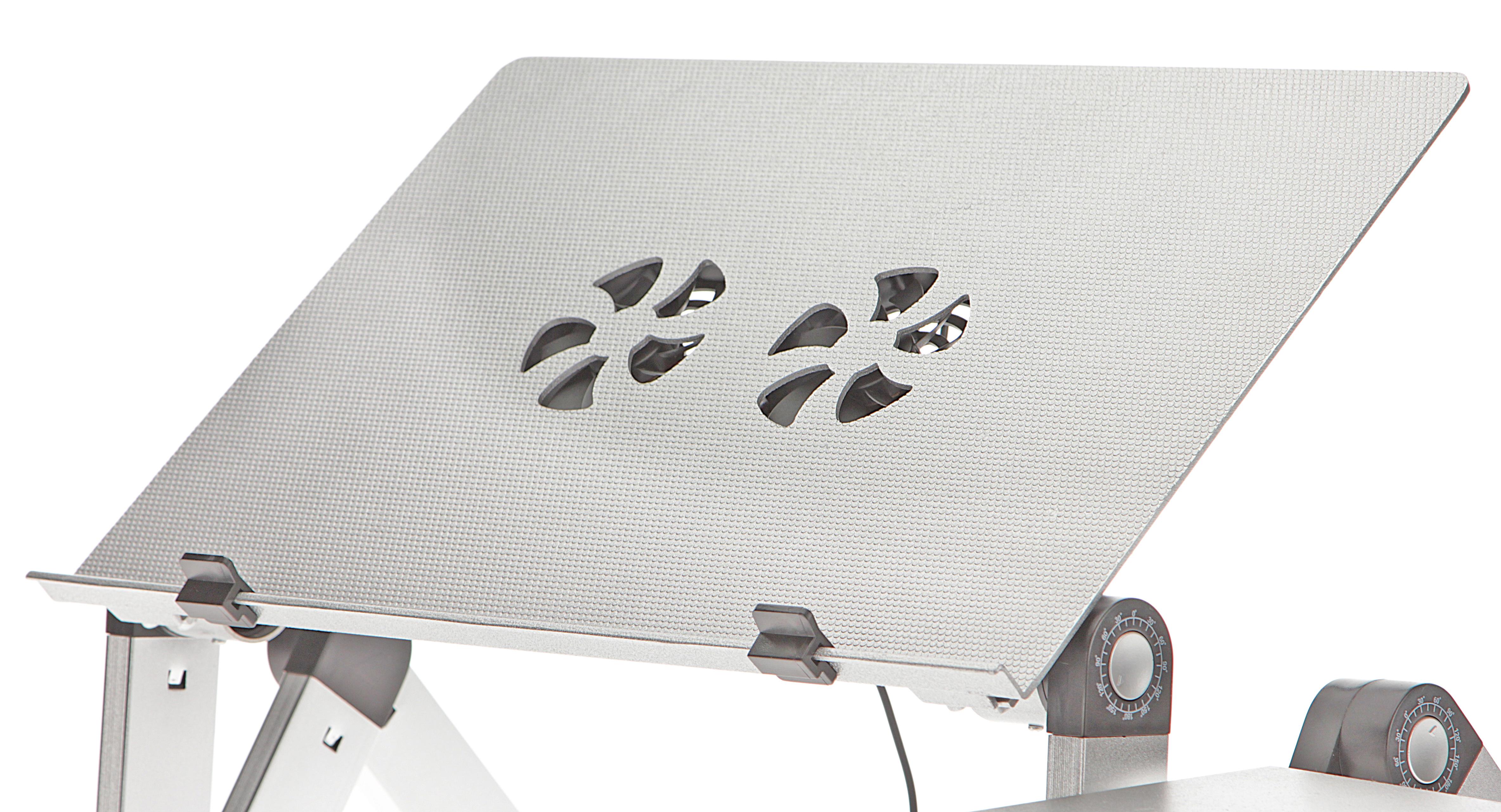 Фото 1 Столик для ноутбука CG T6 Silver с активным охлаждением и подставкой для мышки 