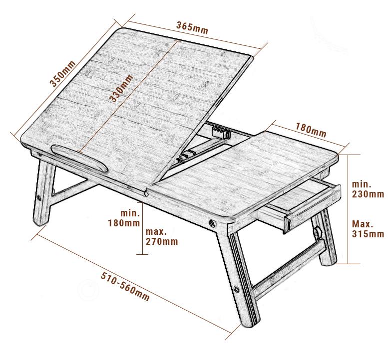 Бамбуковый столик подставка для ноутбука 19