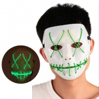 Неоновая Маска для вечеринок с подсветкой LED Mask 1 Green