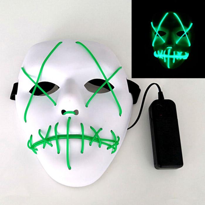 Неоновая Маска для вечеринок с подсветкой UFT LED Mask 1 Green