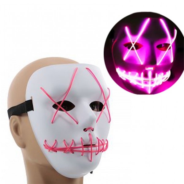 Фото Неоновая Маска для вечеринок с подсветкой LED Mask 1 Pink