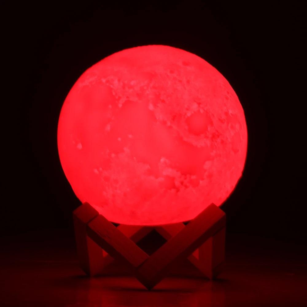 Фото 3 Ночник 3D Луна на подставке 11см CG Moon light