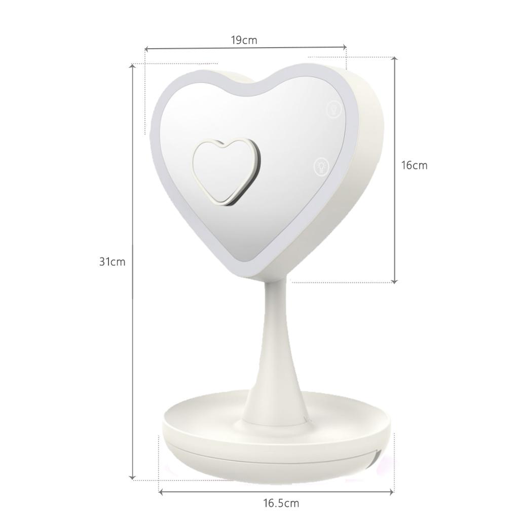Фото 3 Зеркало с подсветкой Сердце CG Mirroir Heart Cream