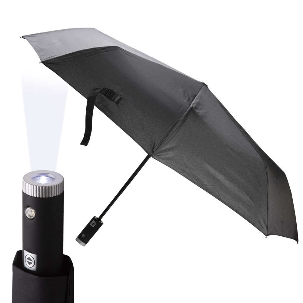Фото Автоматический зонт с фонариком M+ U3 black