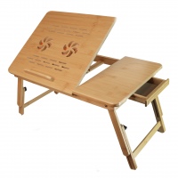 Бамбуковый столик подставка для ноутбука с активным охлаждением CG T29