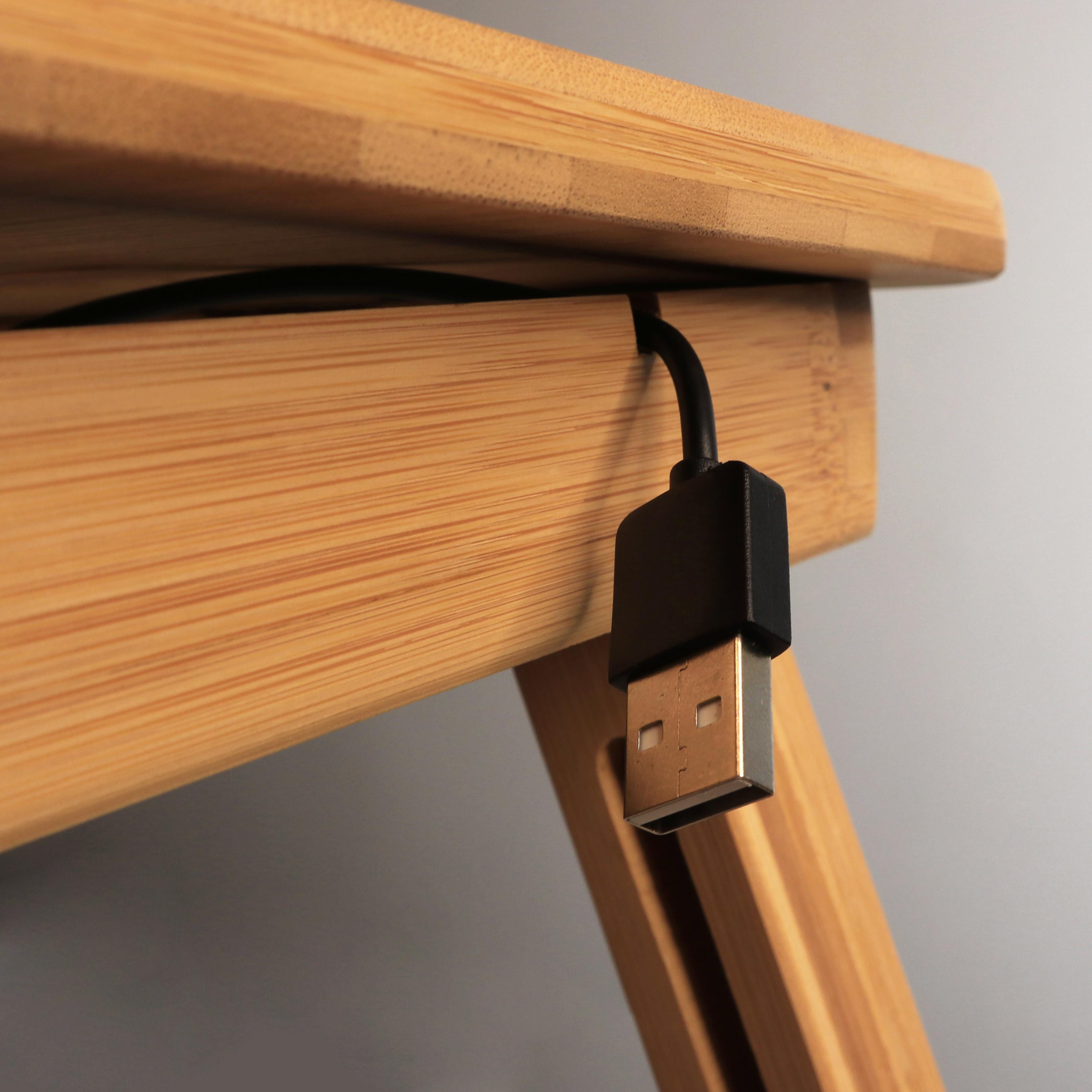 Фото 1 Бамбуковый столик подставка для ноутбука с активным охлаждением CG T29