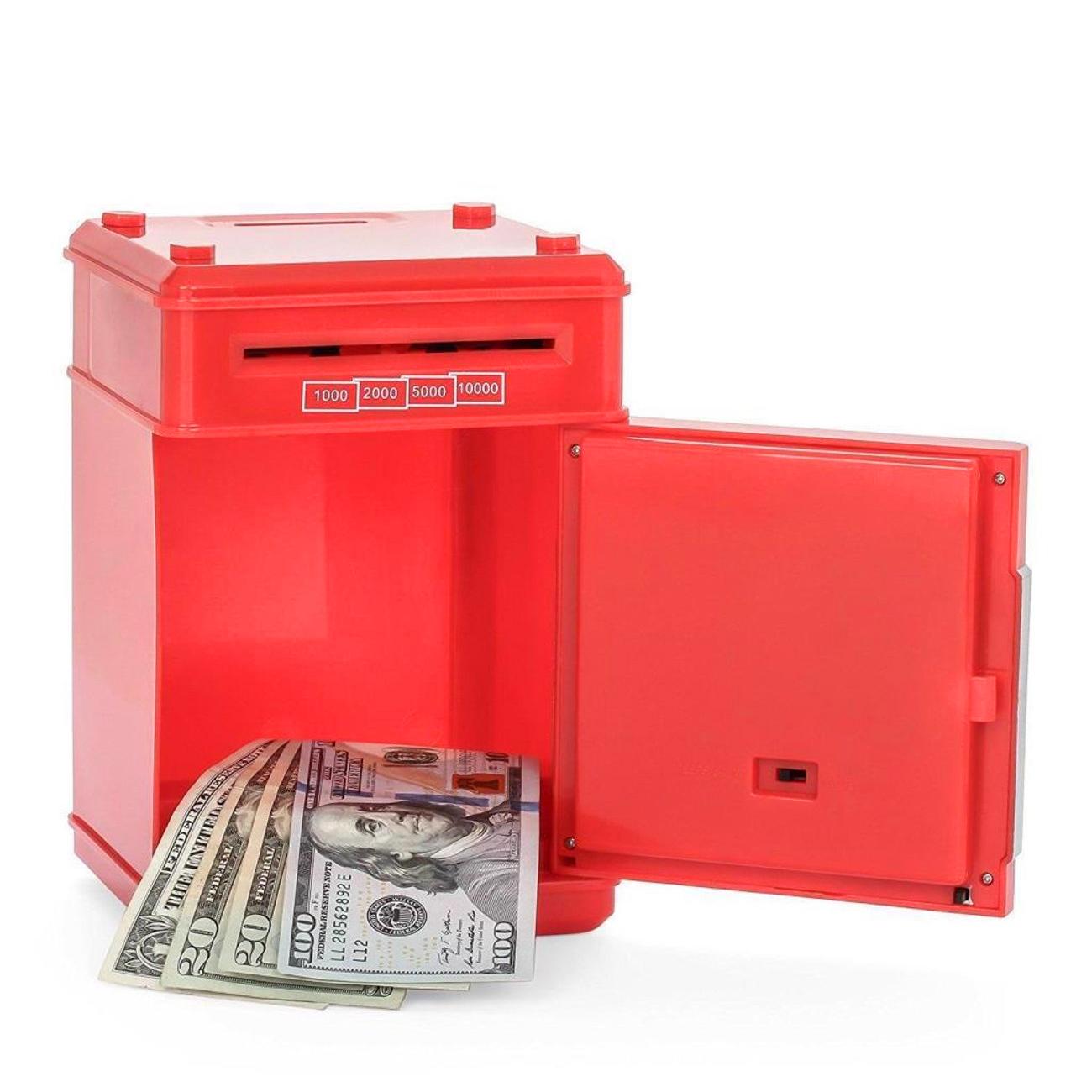 Игрушечный сейф копилка музыкальная с электронным купюроприемником UFT Cashbox Red