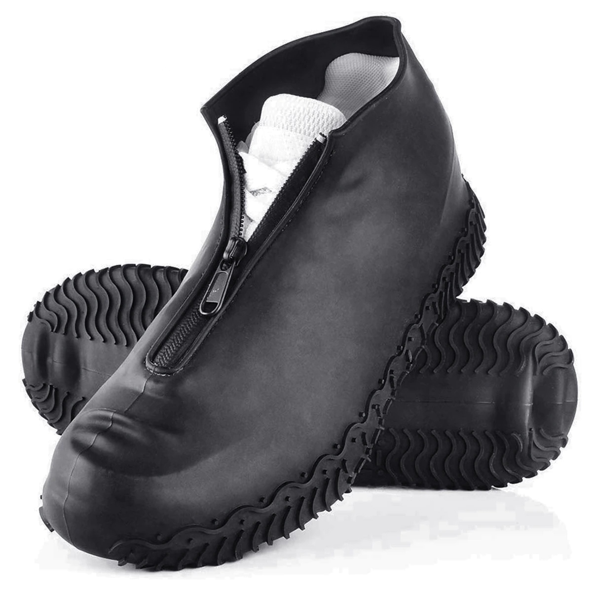 Фото Cиликоновые чехлы-бахилы для обуви с молнией S 32-35 CG WSS2 Black