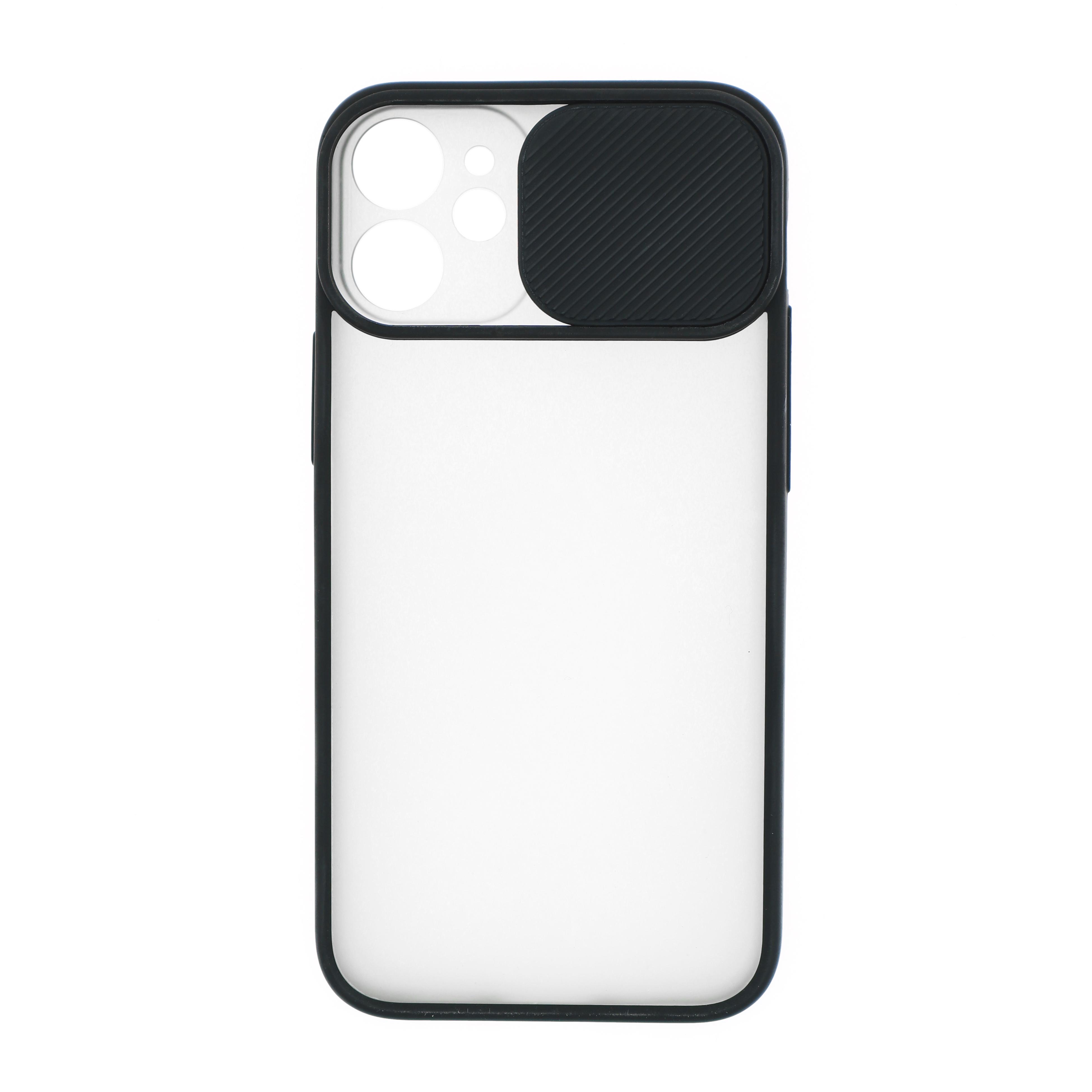 Силиконовый чехол для iPhone 12 mini со шторкой защищающей камеру CG Black