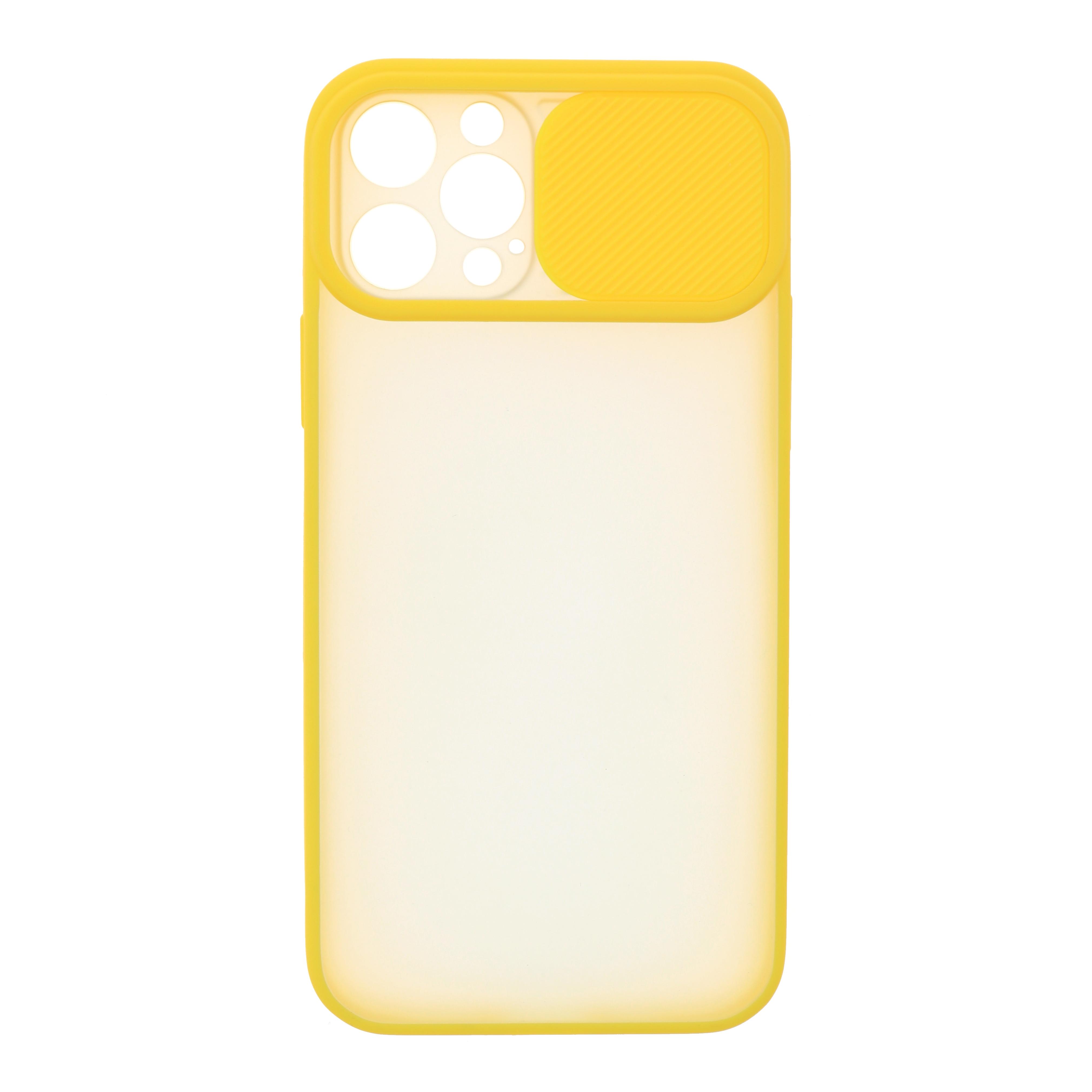 Фото 3 Силиконовый чехол для iPhone 12 mini со шторкой защищающей камеру UFT Yellow