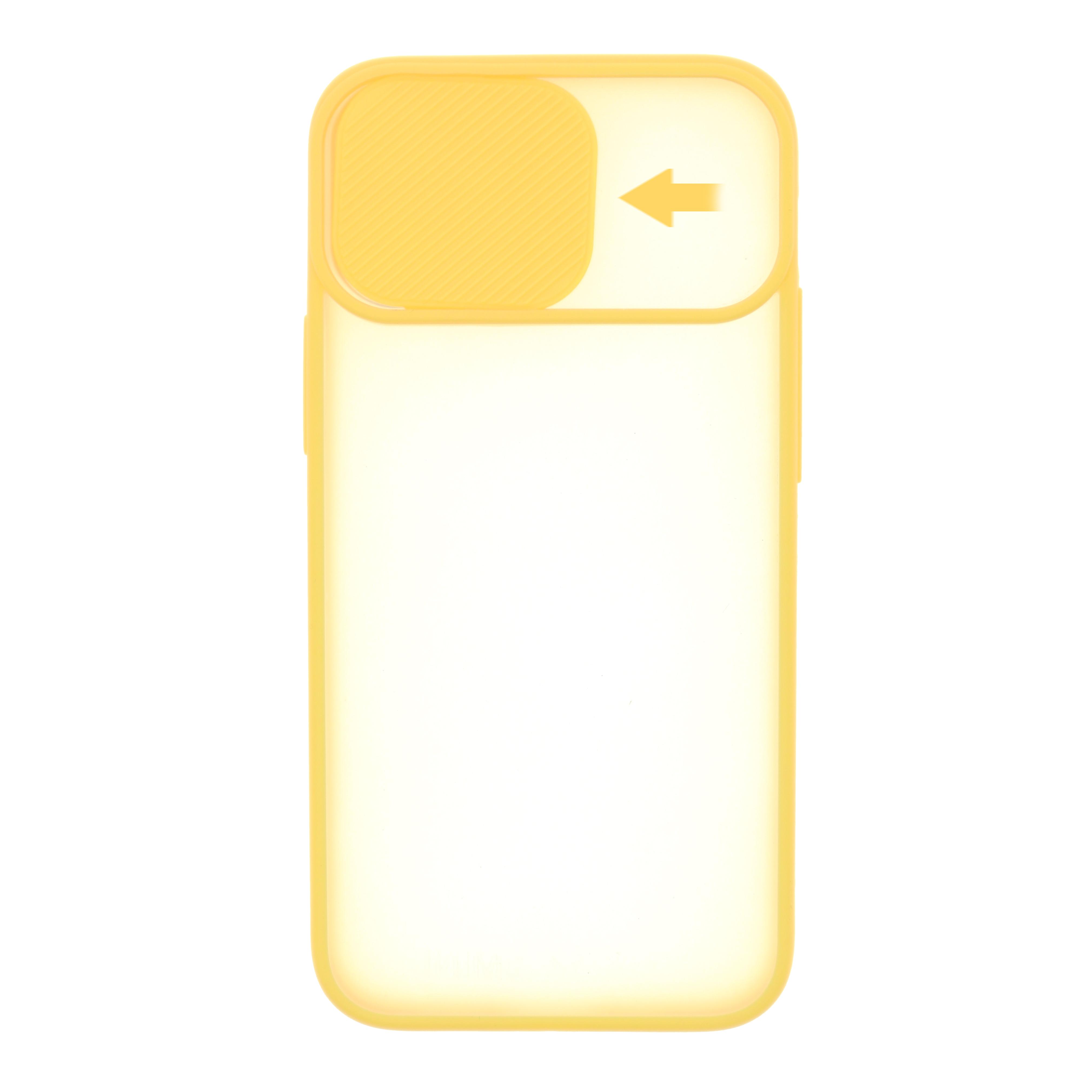 Силиконовый чехол для iPhone 12 Pro Max со шторкой защищающей камеру CG Yellow