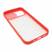 Силиконовый чехол для iPhone 12 mini со шторкой защищающей камеру UFT Red