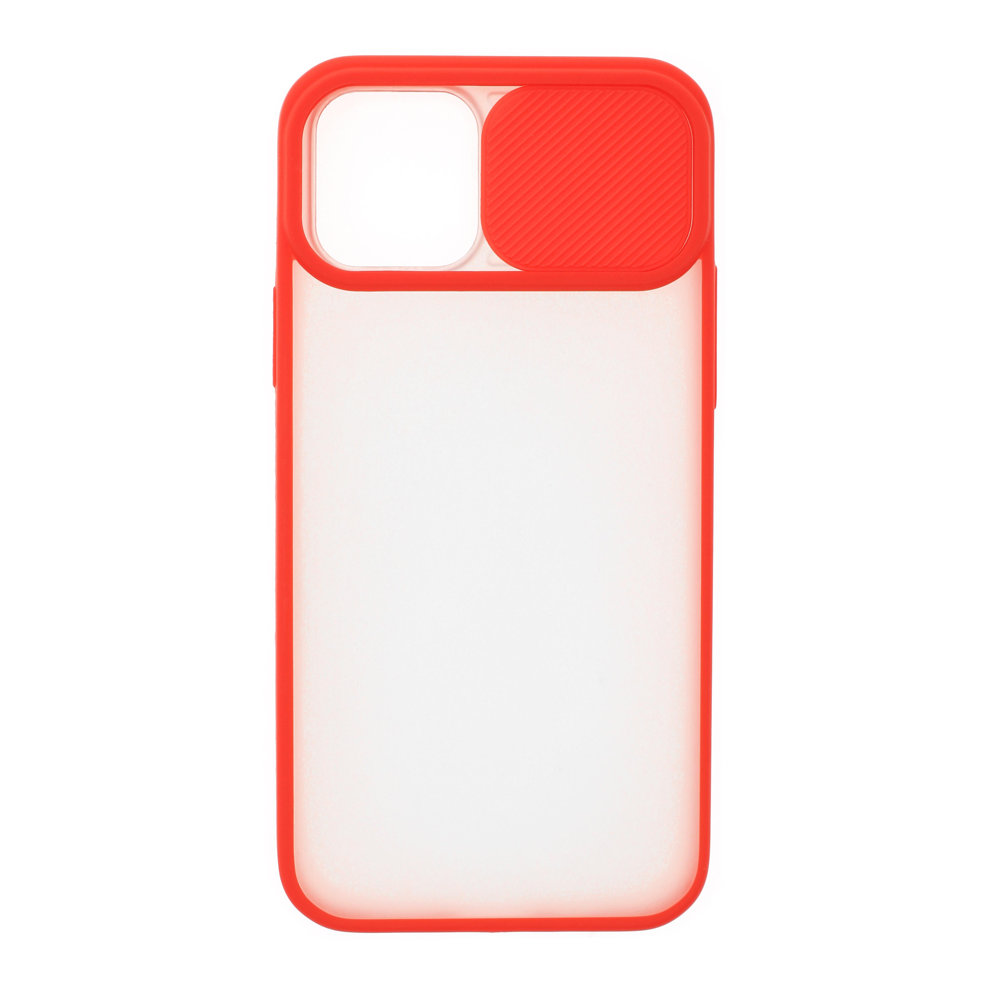 Силиконовый чехол для iPhone 12 mini со шторкой защищающей камеру CG Red