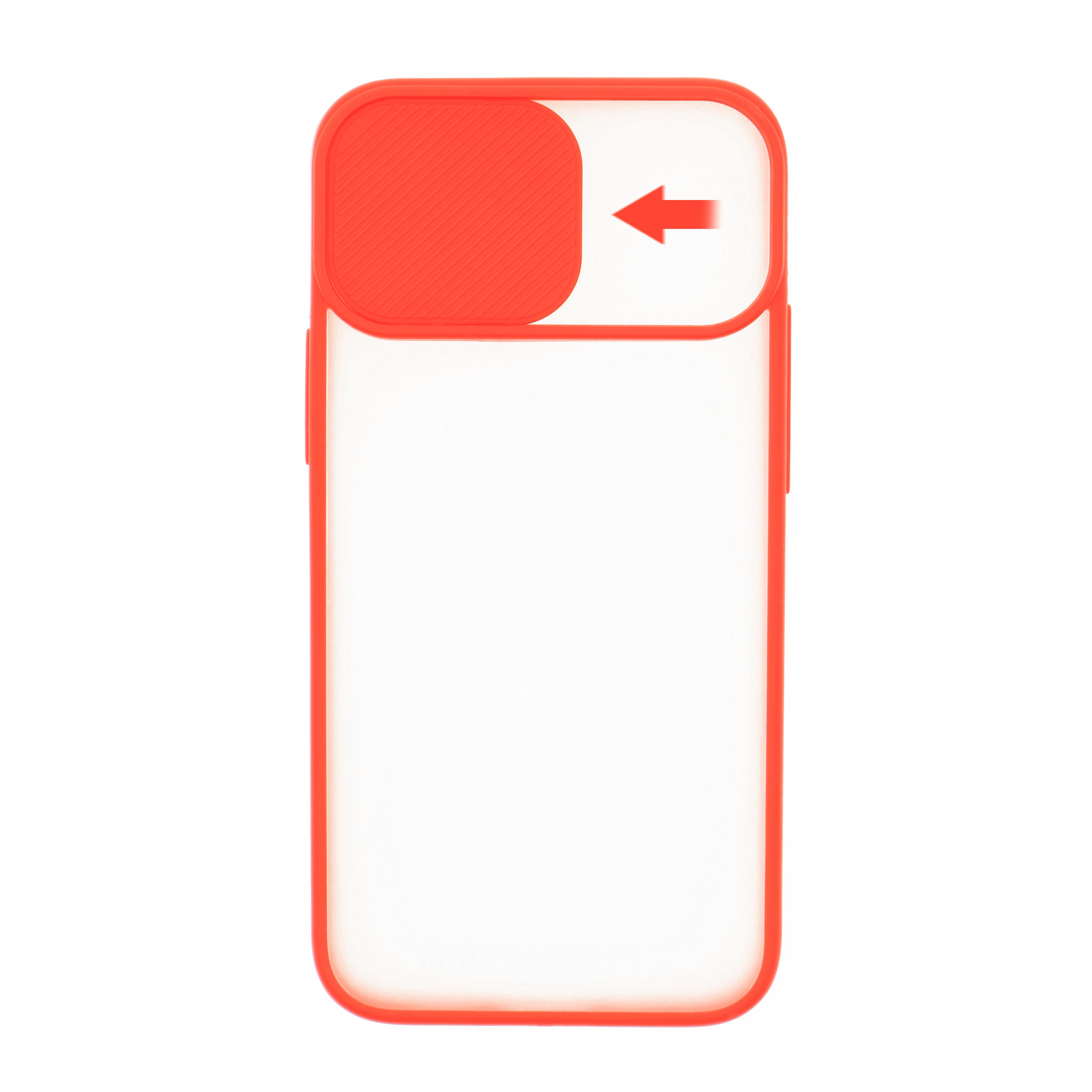 Силиконовый чехол для iPhone 12 mini со шторкой защищающей камеру CG Red