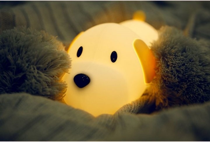 Фото Силиконовый ночник «Щенок» CG Papa Puppy с сенсором для изменения яркости и таймером Белый