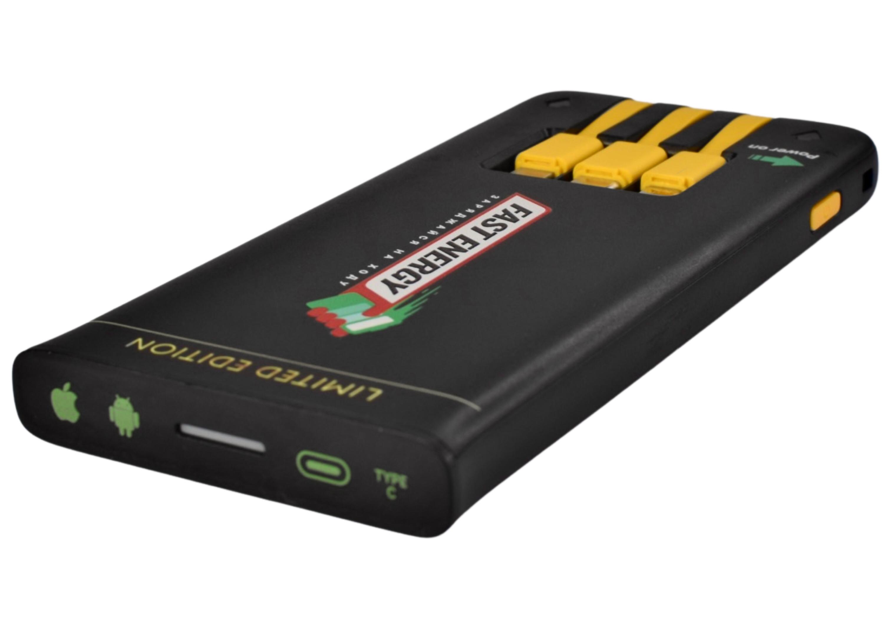 Повербанк 5000 mAh со встроенными кабелями Micro USB / Lightning / Type-C UFT SP5000 Black