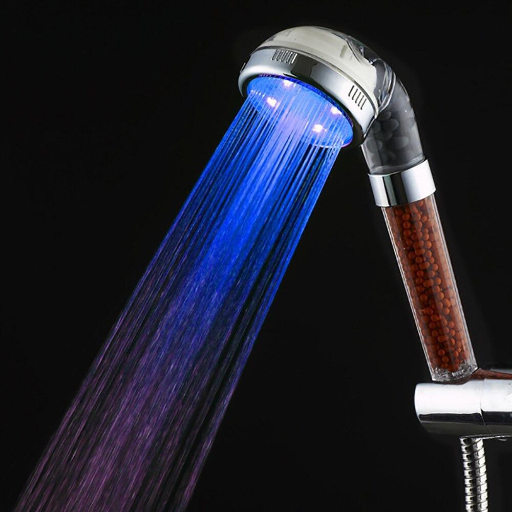 Фото 6 Турмалиновая насадка на душ лейка с минералами с подсветкой за температурой UFT Shower 02