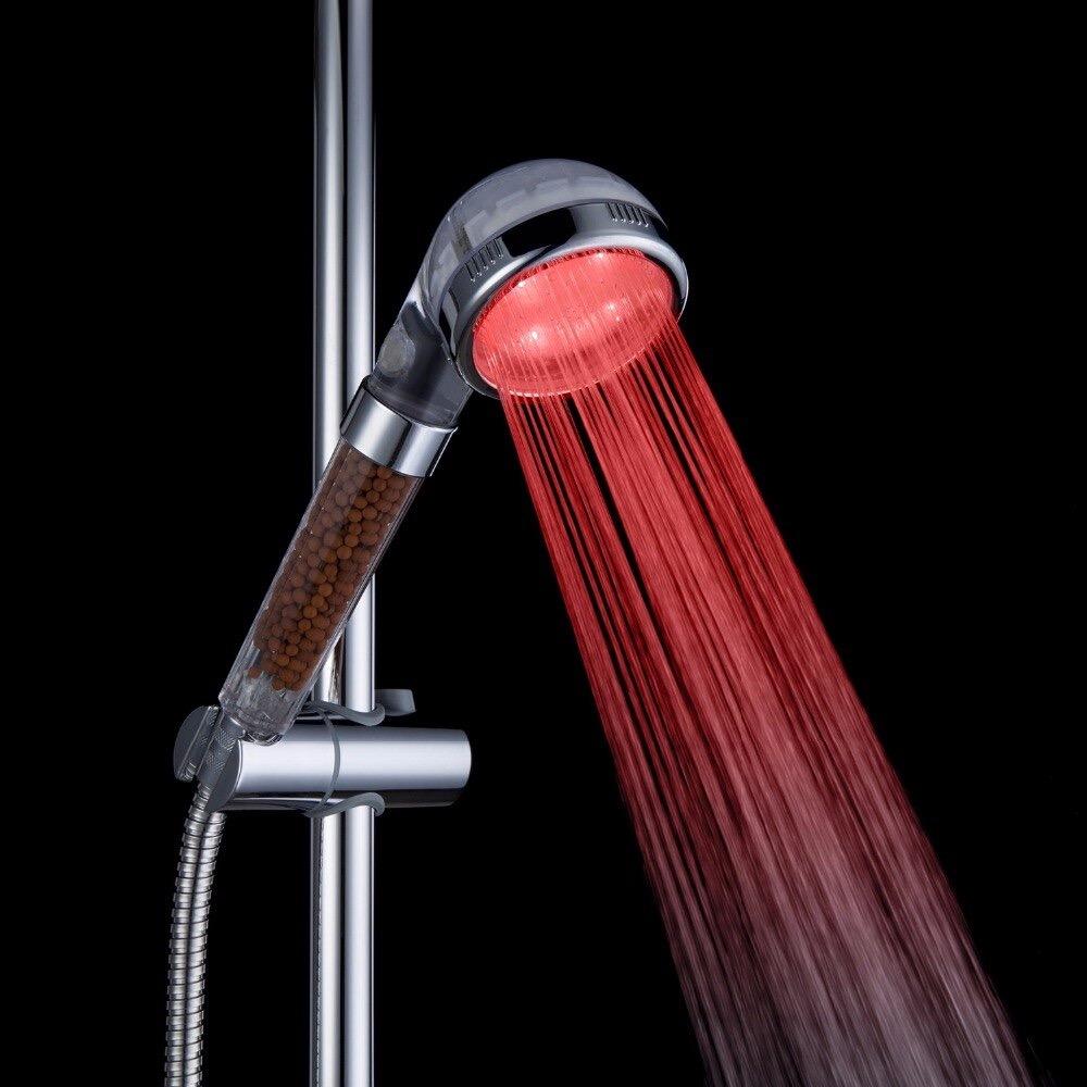Фото 2 Турмалиновая насадка на душ лейка с минералами с подсветкой за температурой UFT Shower 02