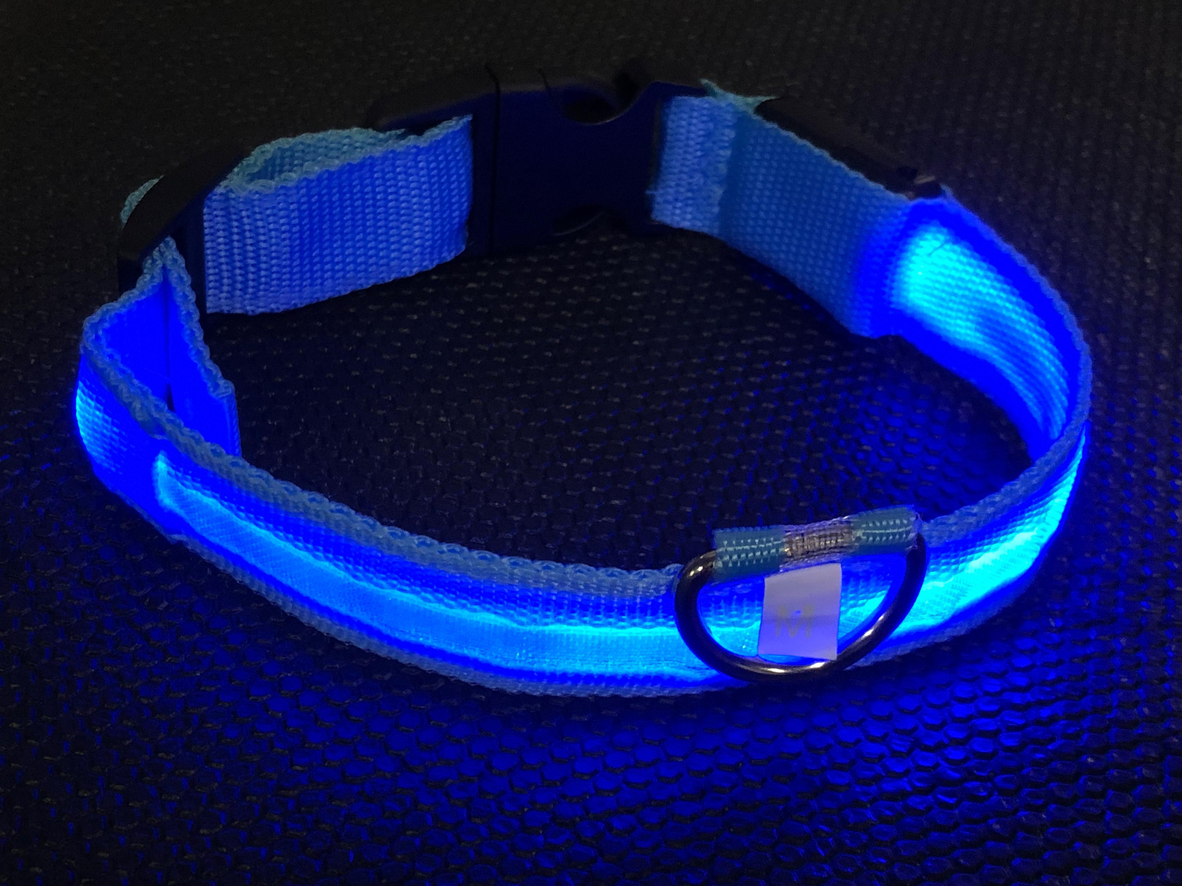 Фото 1 Ошейник с подсветкой для собак S на батарейках UFT PET LED 1 Blue