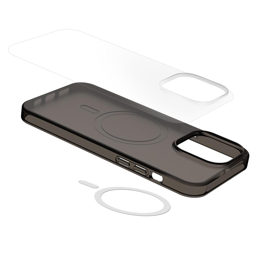 Чехол для iPhone 15 с магнитом MagSafe Vokamo Glacier Черный Матовый
