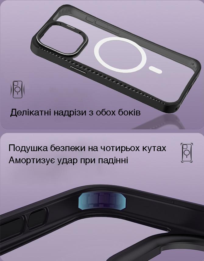 Фото 6 Чехол для iPhone 15 Pro Max с магнитом MagSafe Vokamo Ice Glass Black
