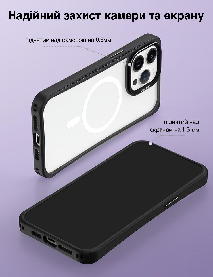 Фото 5 Чехол для iPhone 15 Pro Max с магнитом MagSafe Vokamo Ice Glass Black
