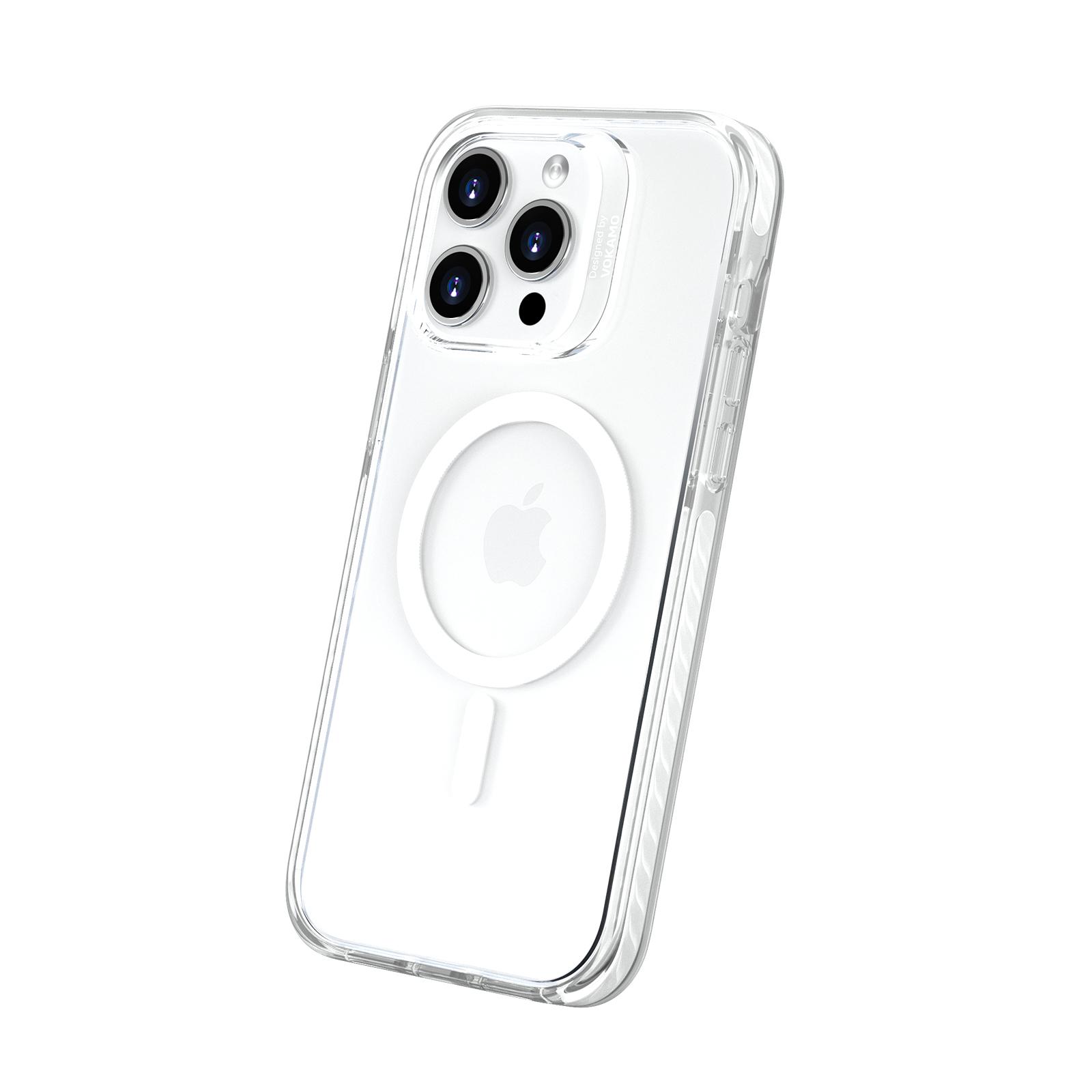 Чехол для iPhone 15 Plus с магнитом MagSafe Vokamo Smult White