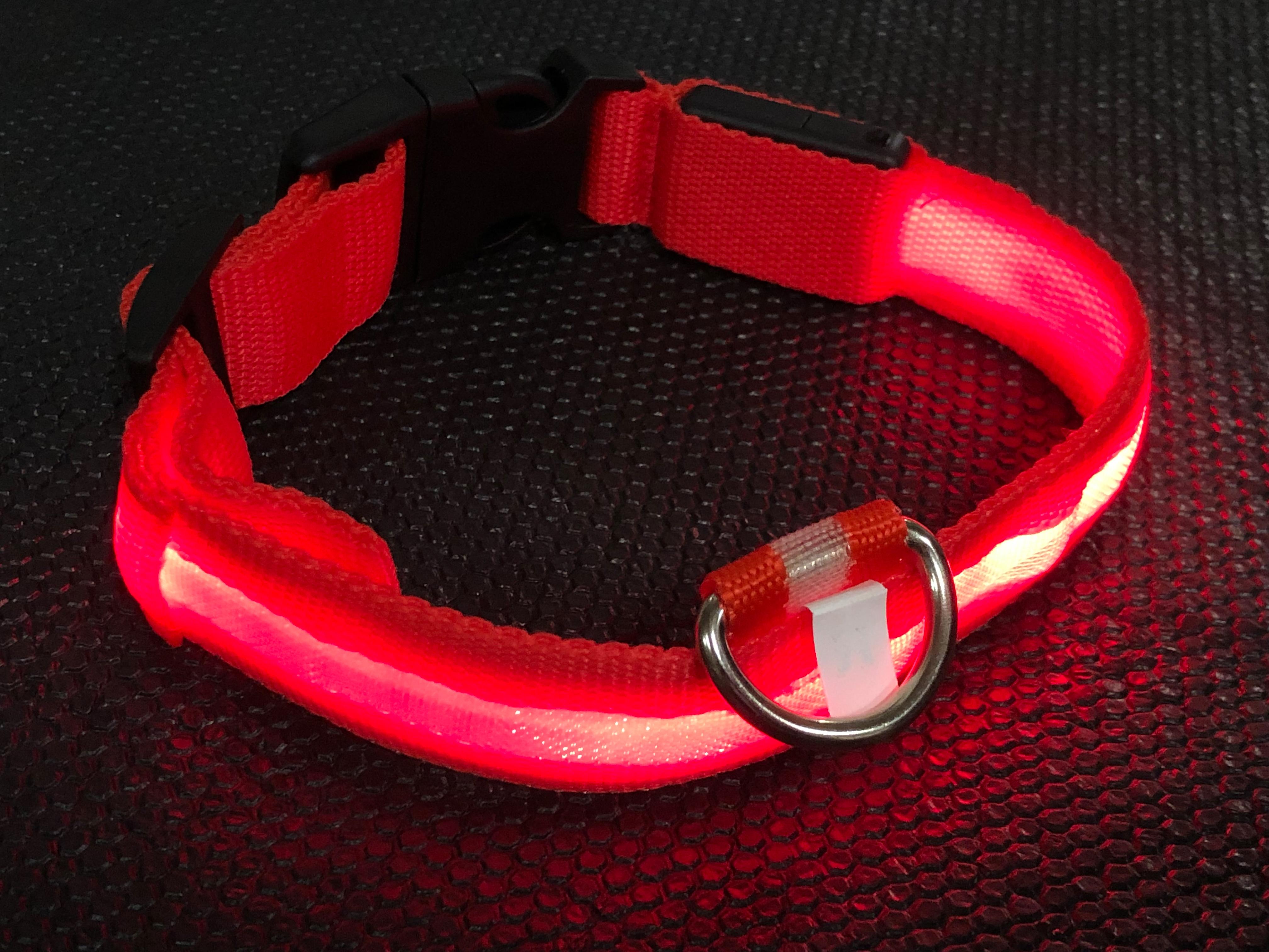 Фото 1 Ошейник с подсветкой для собак L на батарейках UFT PET LED 1 Red