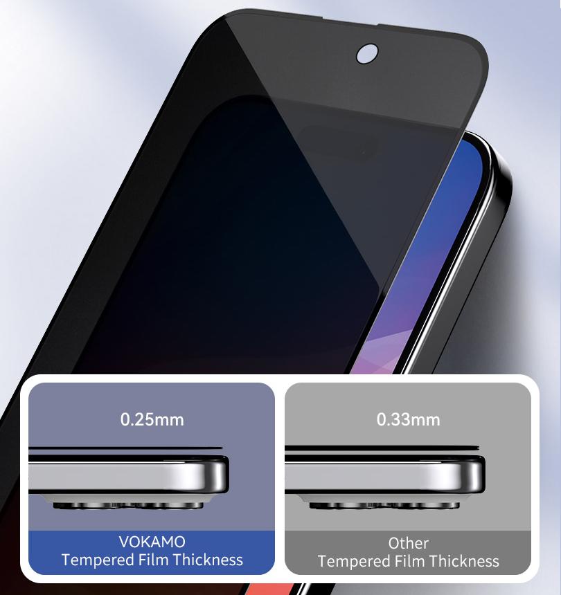 Фото 5 Защитное стекло Анти-Шпион для iPhone 15 Pro Max VOKAMO Ocover Diamond Privacy Black