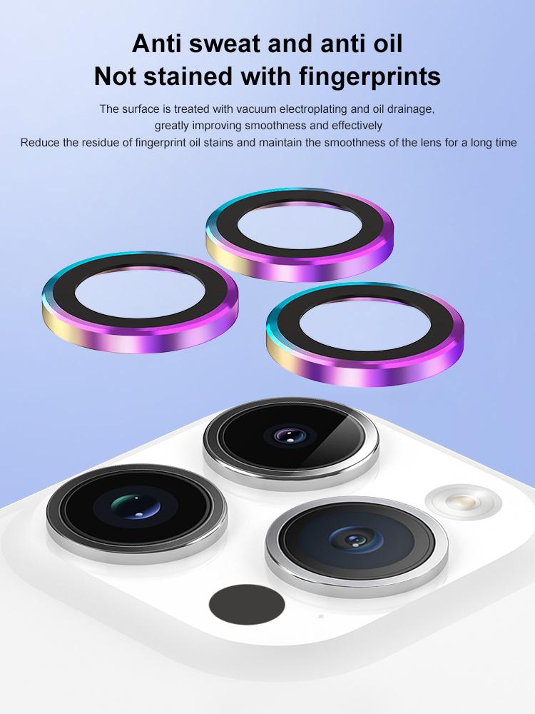 Фото 5 Защитное стекло для камеры антибликовое iPhone 15 Pro/15 Pro Max VOKAMO Colorful