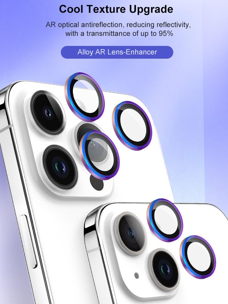 Фото 4 Защитное стекло для камеры антибликовое iPhone 15 Pro/15 Pro Max VOKAMO Colorful
