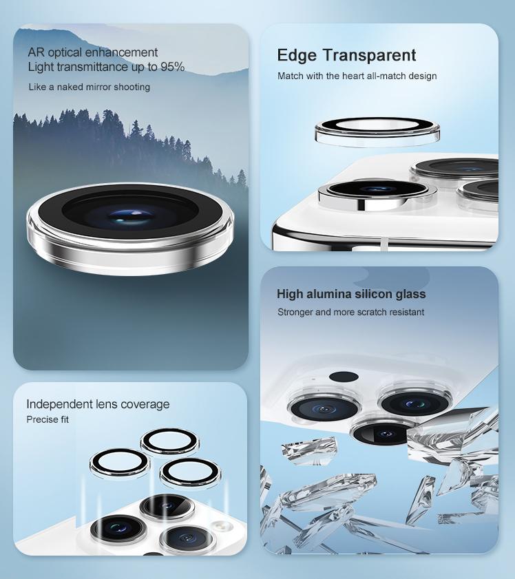 Защитное стекло для камеры антибликовое iPhone 15/15 Plus VOKAMO Icy Crystal AR Lens-Enhancer