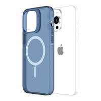 Чехол для iPhone 15 Pro с магнитом MagSafe VOKAMO Blue Полупрозрачный
