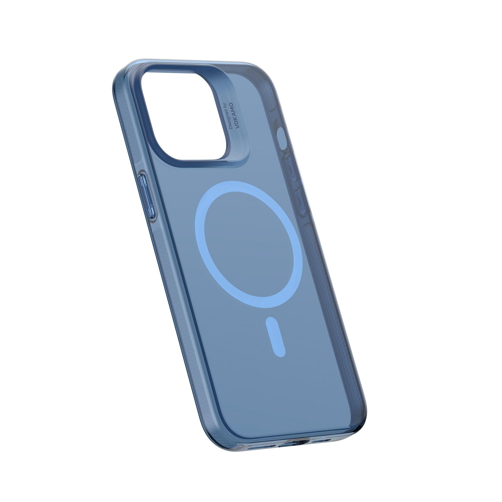 Фото 6 Чехол для iPhone 15 Pro с магнитом MagSafe VOKAMO Blue Полупрозрачный