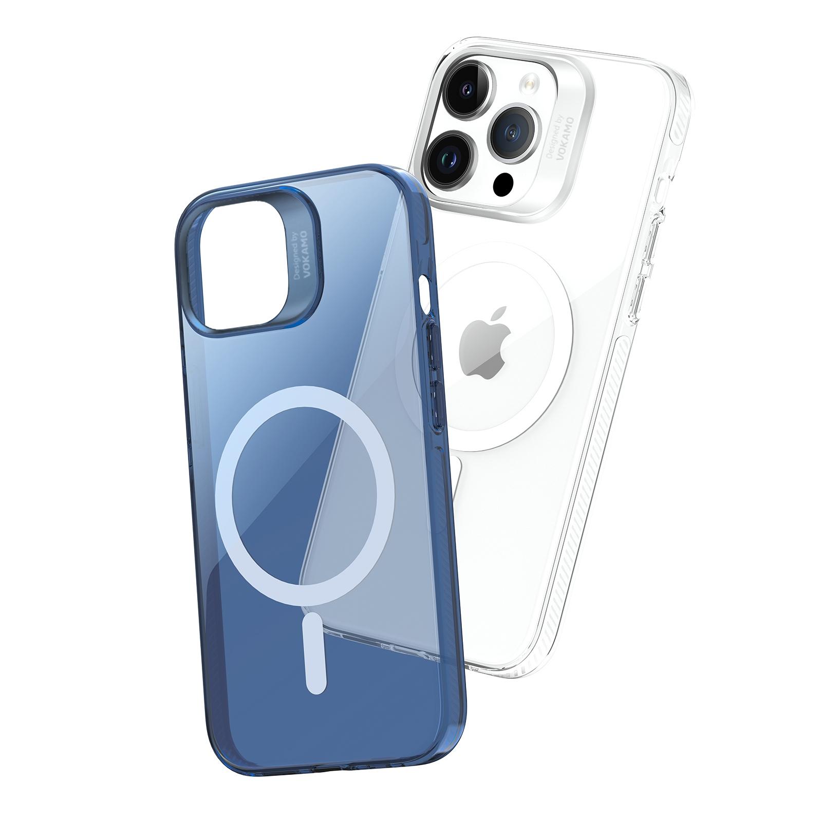 Фото 5 Чехол для iPhone 15 Pro с магнитом MagSafe VOKAMO Blue Полупрозрачный