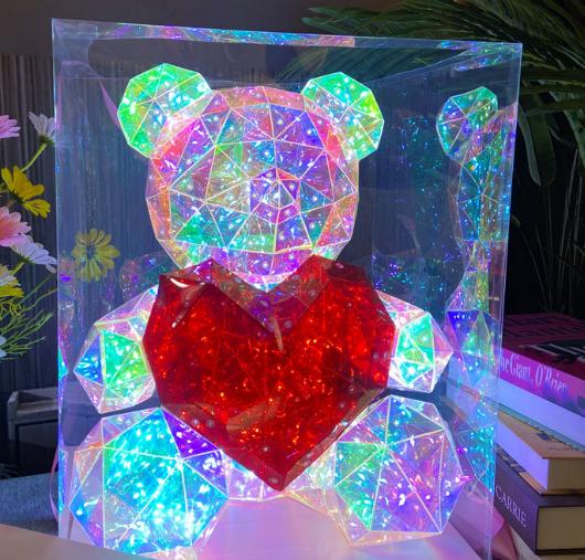 Фото 3 Ночник светодиодный Мишка с красным сердцем в подарочной коробке 30см UFT LP1 Bear (UFTLP1bear)