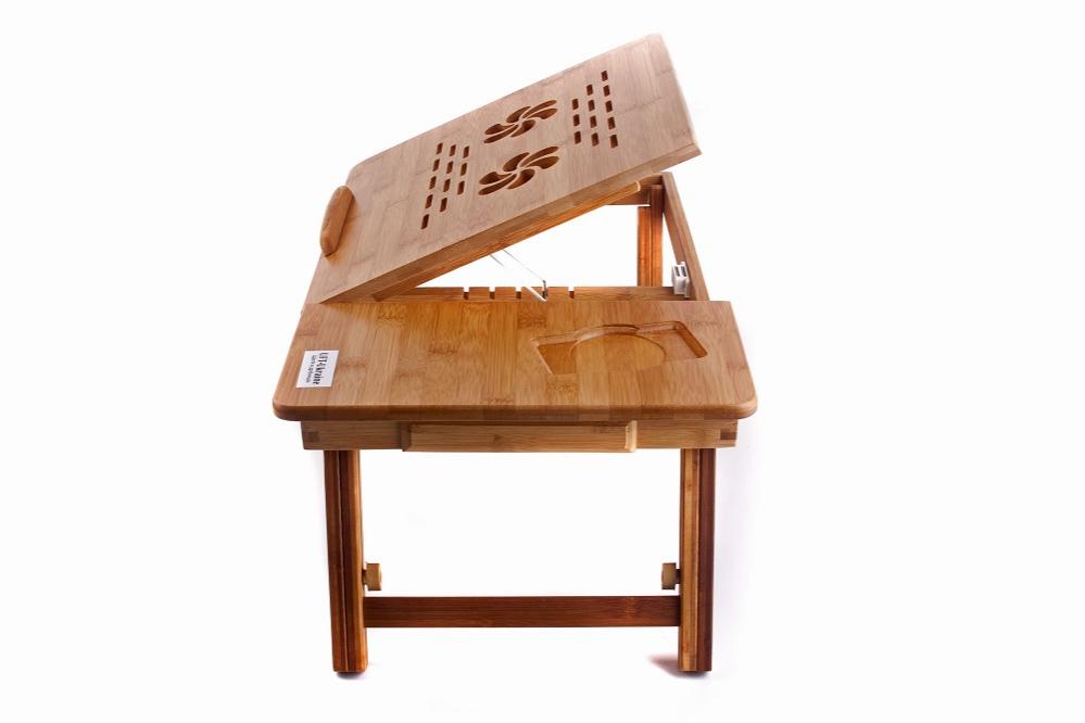 Фото 2 Столик подставка бамбуковый для ноутбука с активным охлаждением CG T26